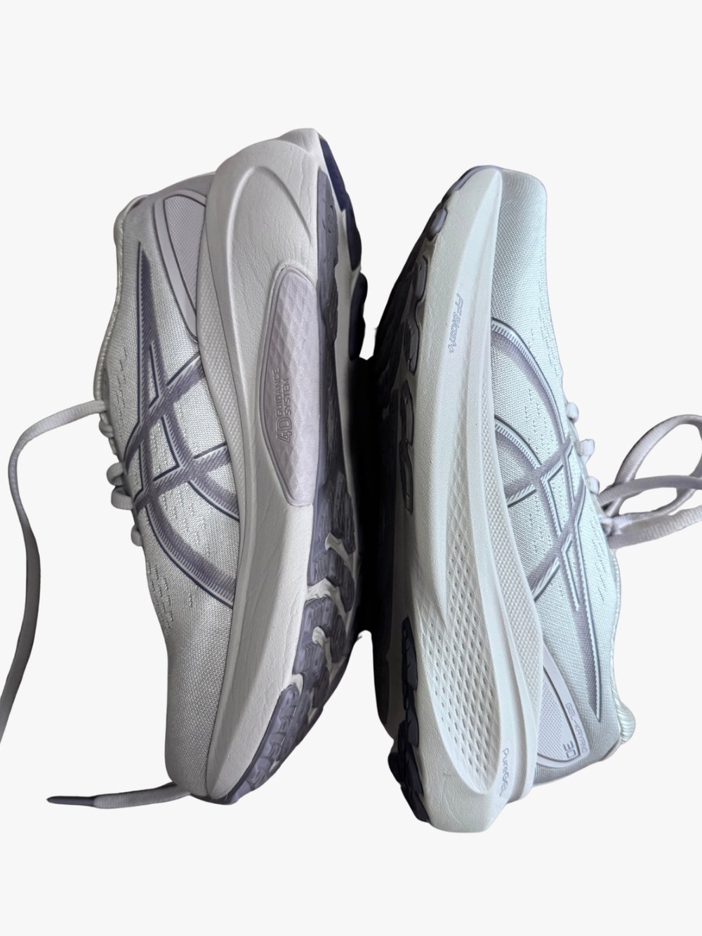 ASICS Gel Kayano White and Light Purple Women's Running Sneakers
